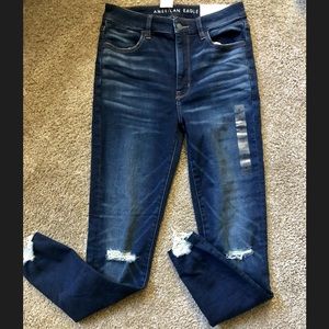 American Eagle Super High Rise Distressed Jeans